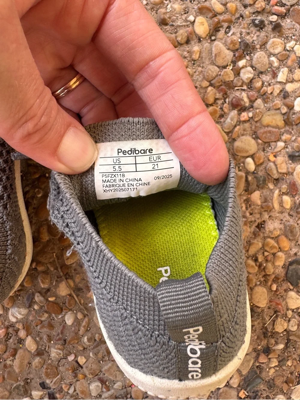 Toddler Breathable Gray Barefoot Sneakers